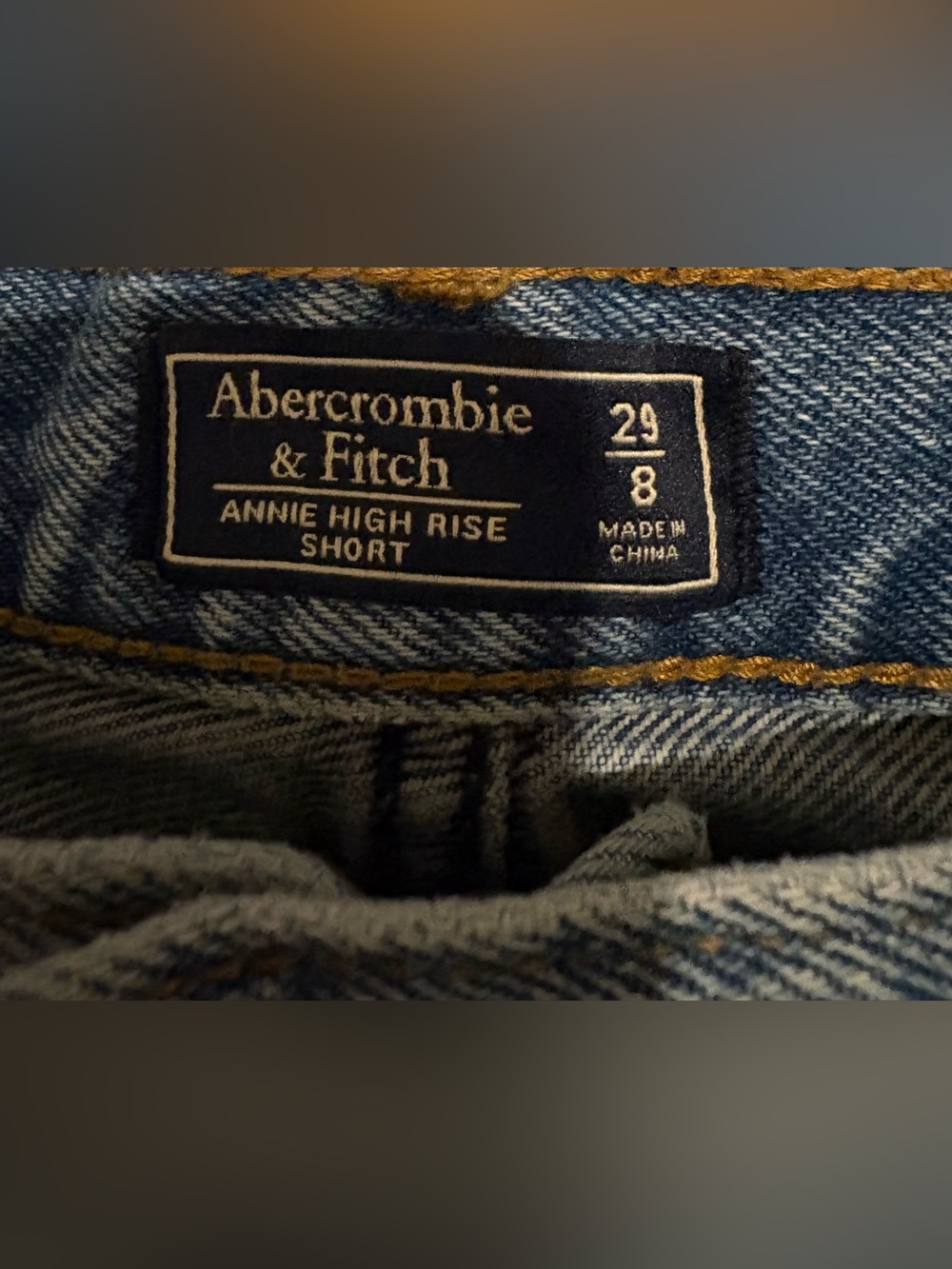 Abercrombie & Fitch Light Blue Distressed Denim Cutoff Shorts - Picture 2 of 3